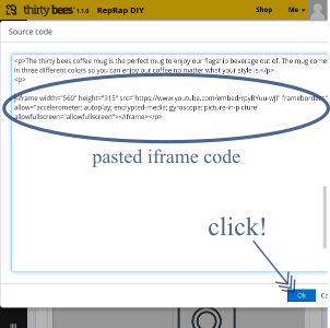 Embedding a video in a product page 3