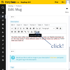 Embedding a video in a product page 1